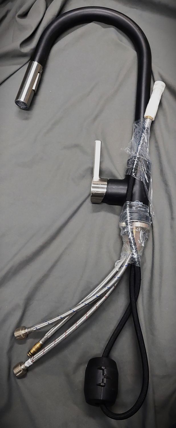 Faucet Kitchen High Spout with Single Handle &amp; Pull Down  Sprayer Black