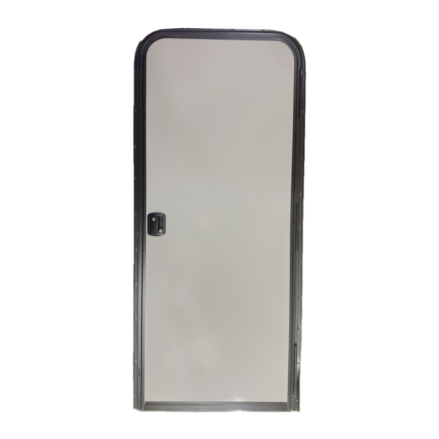 30&quot; x 72&quot; Entry Door - Right Hinge - Grey with Black Frame