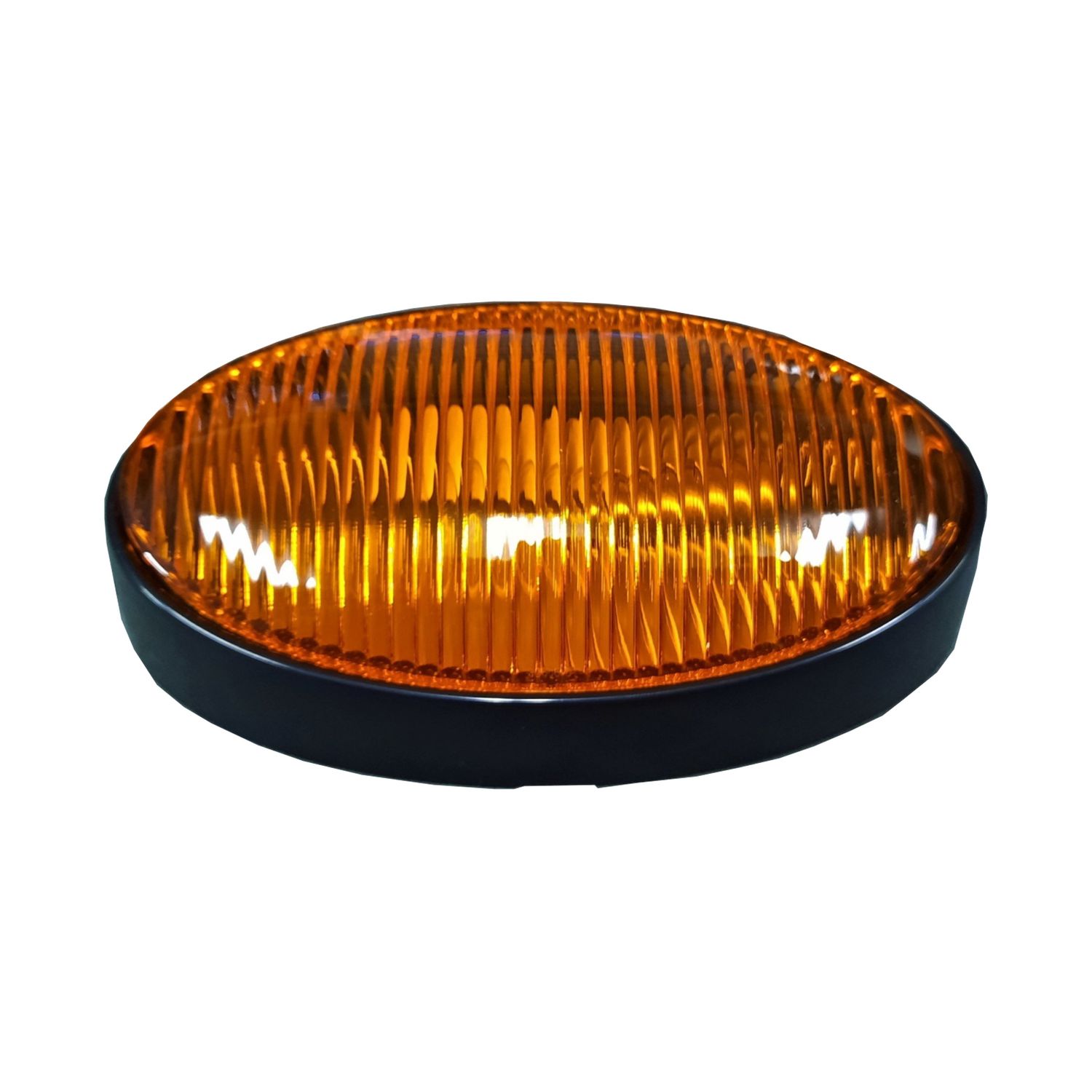 Optronics Porch Light Oval Black Amber Lens - On/Off Switch
