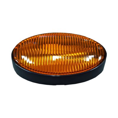 Optronics Porch Light Oval Black Amber Lens - On/Off Switch