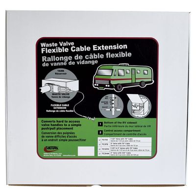 Valterra 3&quot; Waste Valve 72&quot; flexible cable extension Kit # TC372