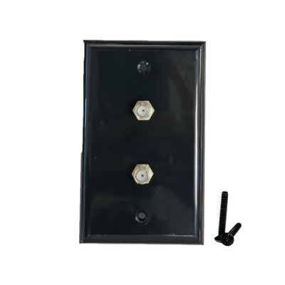 Steren Double Coax Wall Plate Connector Black