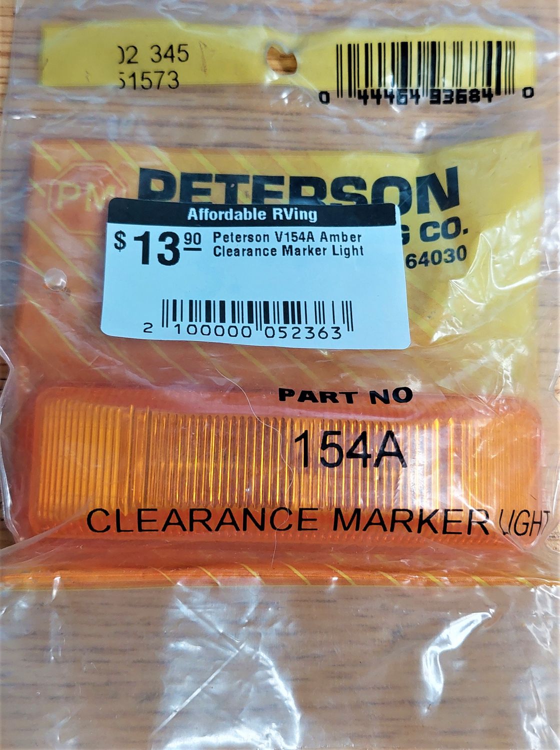 Peterson Amber Clearance Marker Light   V154A