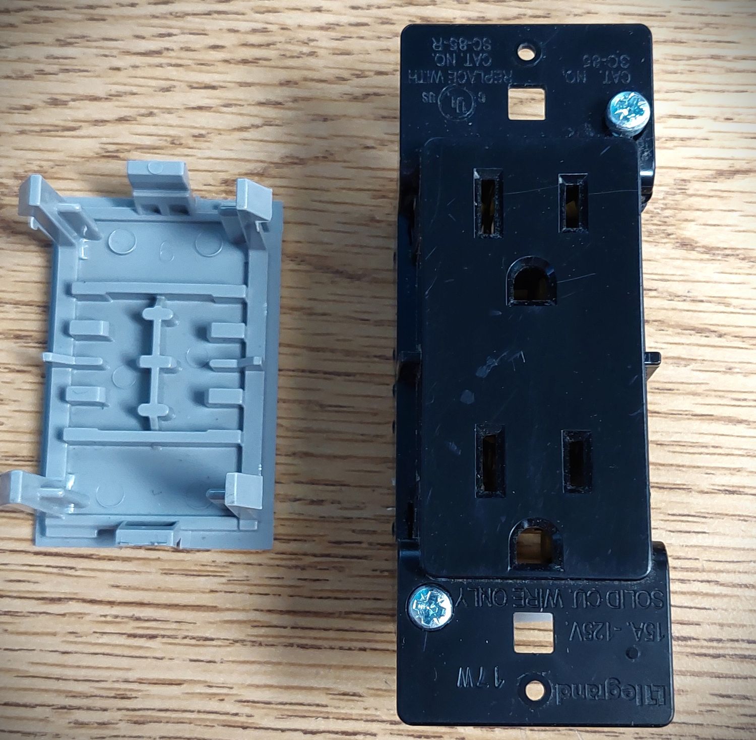 Receptacle Double 110V Black