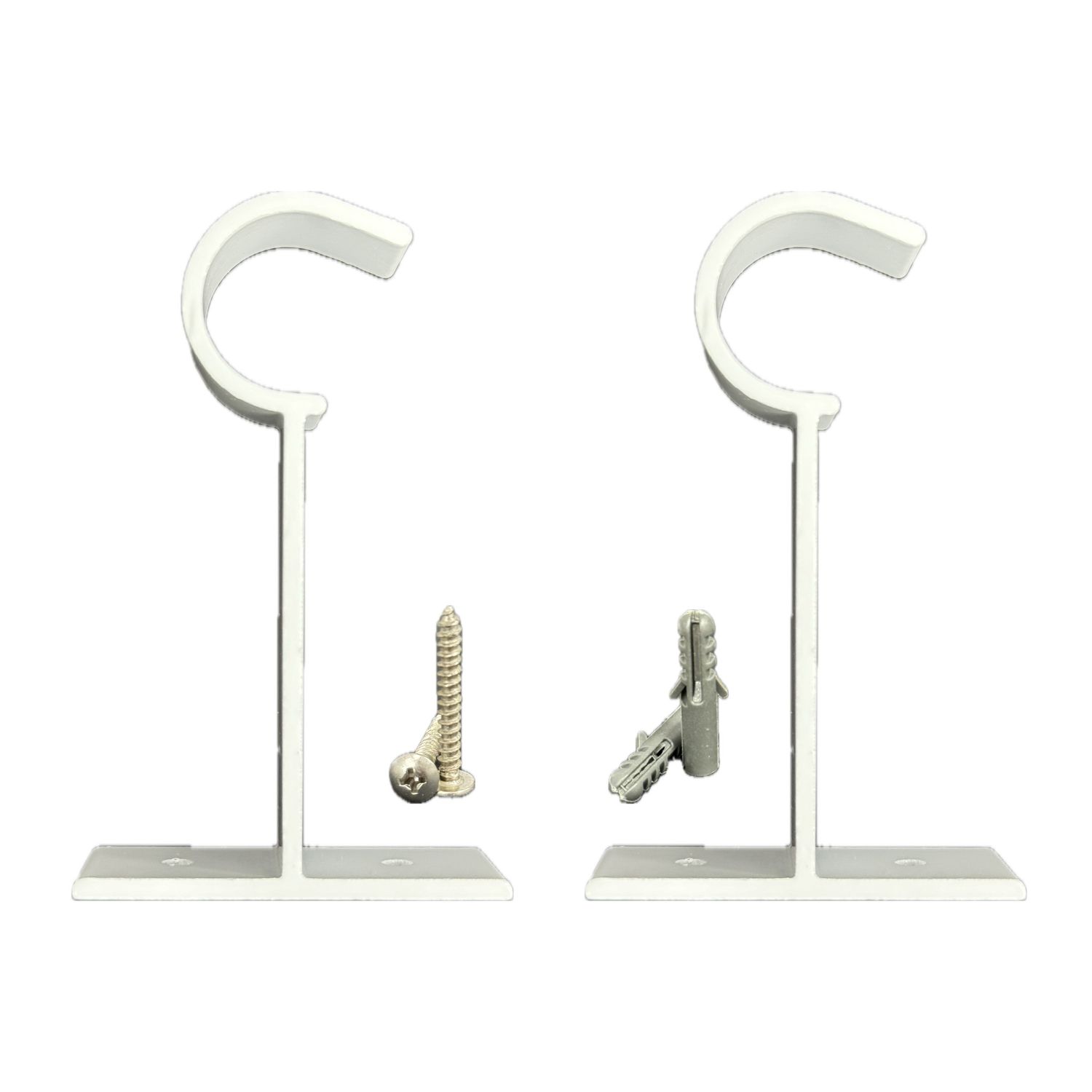 ObeCo 4&quot; Closet Rod Support Bracket 2 pack White