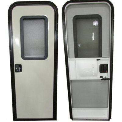 22&quot; x 72&quot; Entry Door with Window - Tan with Black Frame