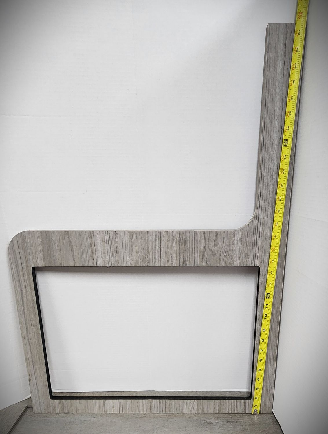 Dinette Side Panel with Cabinet Door Cutout Gray Woodgrain