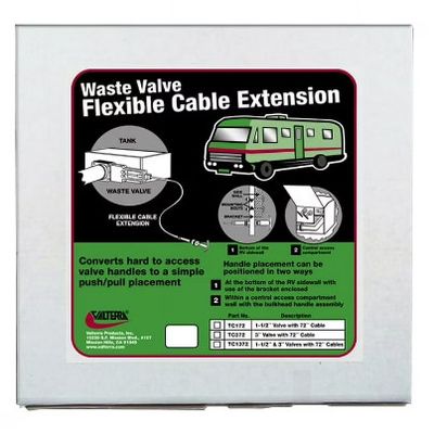 Valterra 1 1/2&quot; Waste Valve 72&quot; flexible cable extension Kit # TC172