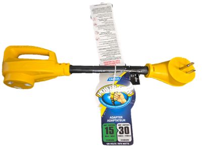 Camco - Power Cord Adapter - Power Grip - 15 AMP Male to 30 Amp Female