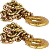 35&quot; Trailer Safety Chain with 3/8&quot; Clevis Snap Hook - Grade-70 Heavy Duty - Set of 2