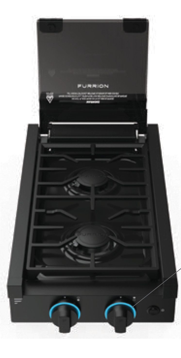 Furrion 12&quot; 2 burner cooktop/ bi-fold glass top
