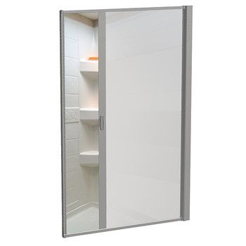 Retractable Translucent Shower Door  ONLY-  61.5&quot; x 40&quot;