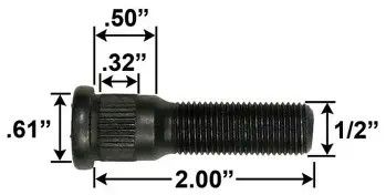 Dexter Press in Wheel Stud - 1/2&quot; - #20 - set of 8