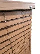 60 1/2&quot; x 60&quot; Faux Wood Plantation Blind - 1 1/2&quot; Slats - Brown
