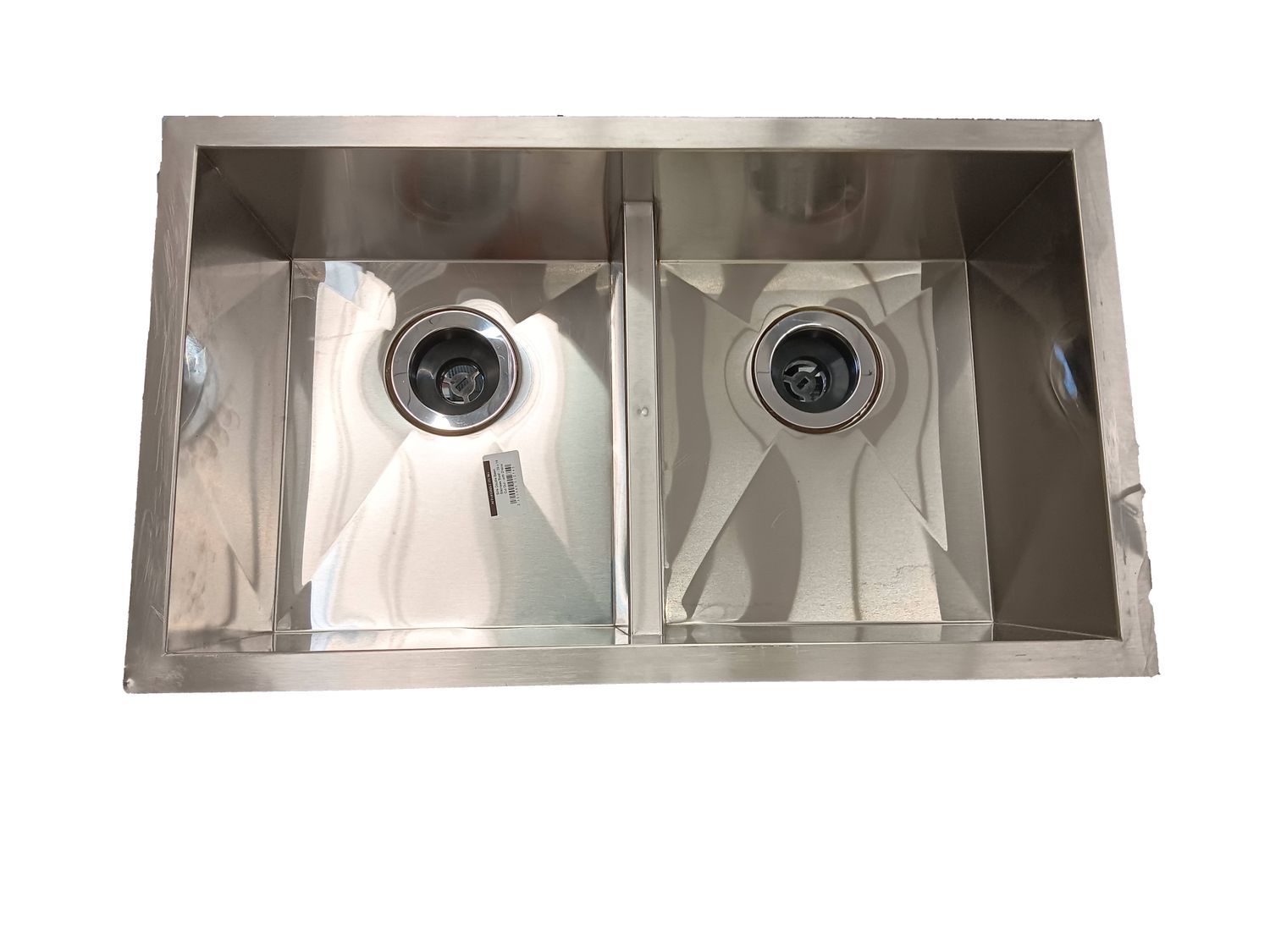 Sink Double Basin Stainless Steel - 25 x 14 Cut Out - with Drains