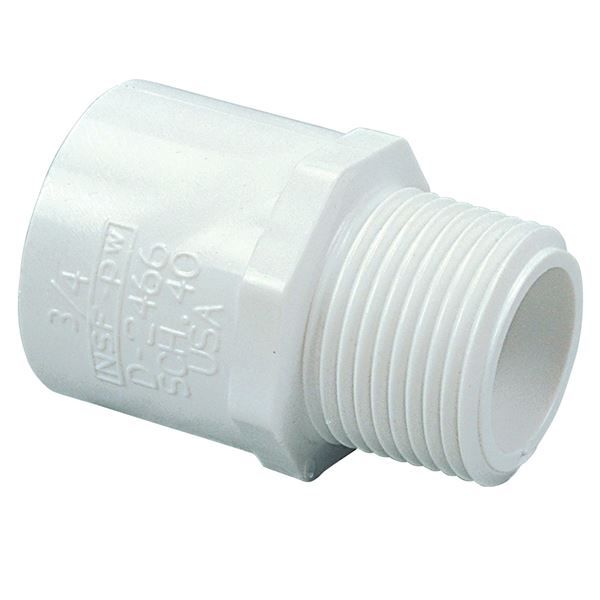 Nibco 1/2&quot; PVC 4606 Male Adapter MIPT x Slip - PVC Schedule 40 - PN D-2466