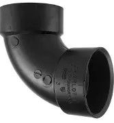 Charlotte Sewer Waste Valve Fitting - 90 degree - 1 1/2 Hub - Drain