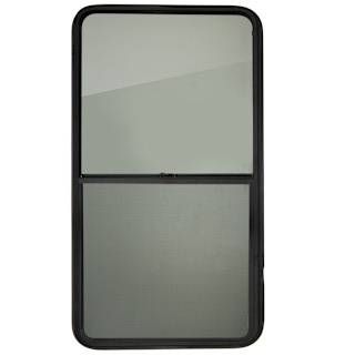 58&quot; x 20&quot; Vertical Slider Window - Black with Tint - No Trim Ring