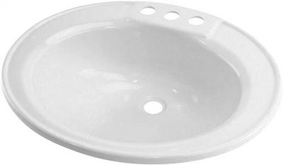 Lavatory Sink - Oval - 17&quot; x 20&quot; - White