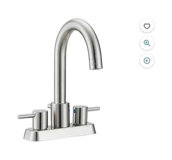 TD Contemporary J Spout Lavatory Faucet - Satin Nickel