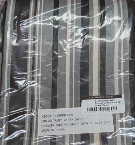 Ascot Enterprises Shower Curtain - 54&quot; X 72&quot; - Linear Taupe