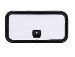 26&quot; x 18&quot; Baggage Door with Slam Latch and Lock - White with Black
