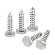 Hex Head Lag Screw - 1/4" x 1" - 5 Pack