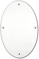 Oval Mirror - 17&quot; x 26&quot; x 3/16&quot;- Polished Edge - Pre-Drilled