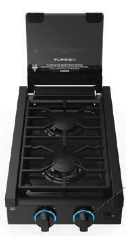 Furrion 12&quot; 2-Burner Cooktop Replacement - Bi-Fold Glass Top