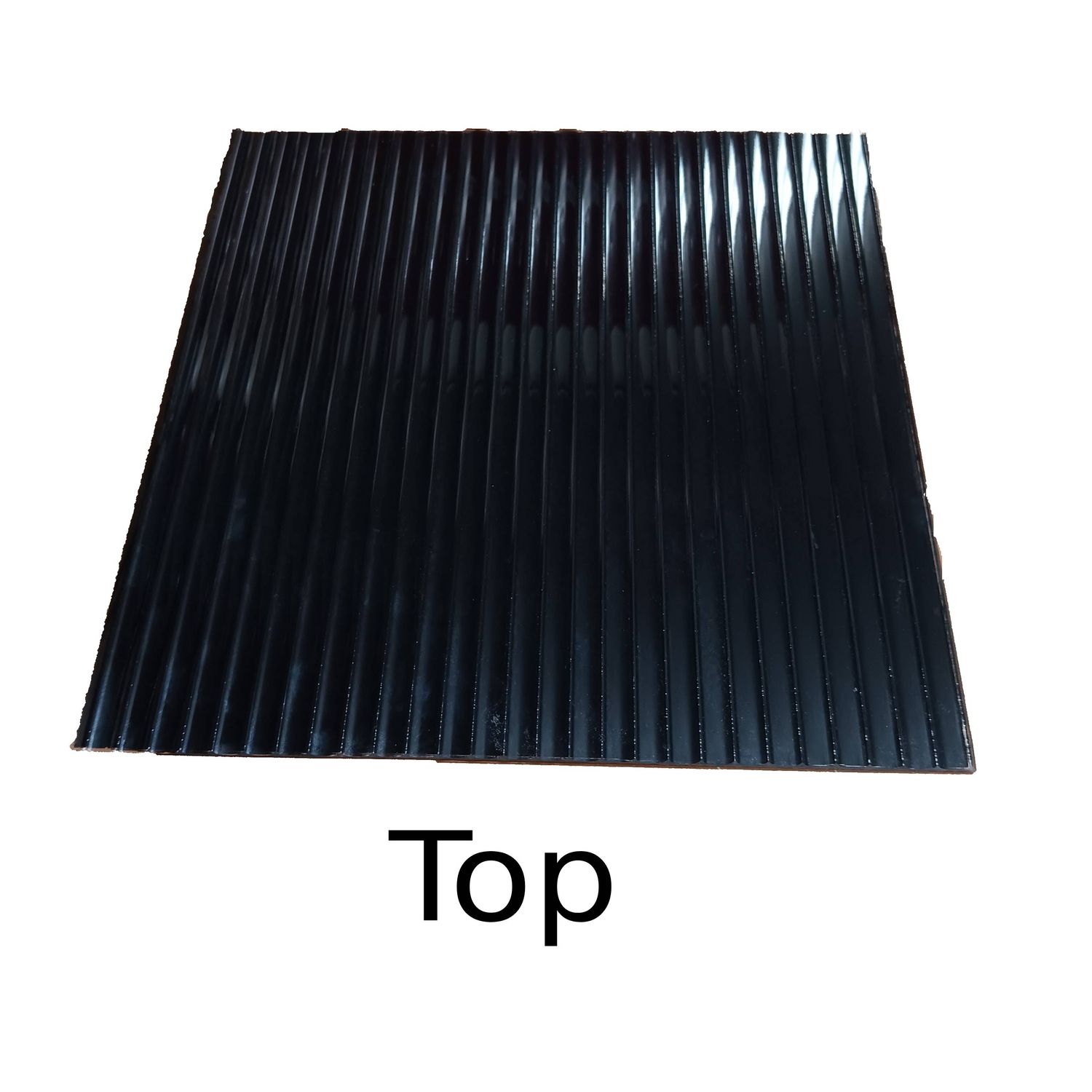 Decorative Glass Panel - Black - Ridge Pattern