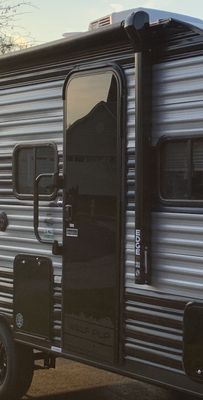 26&quot; x 72&quot; Entry Door - Right Hinge - Full Black Glass Front