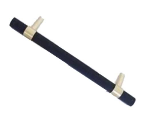 Knurled T-Bar Brass &amp; Matte Black Cabinet Pull - 7&quot;
