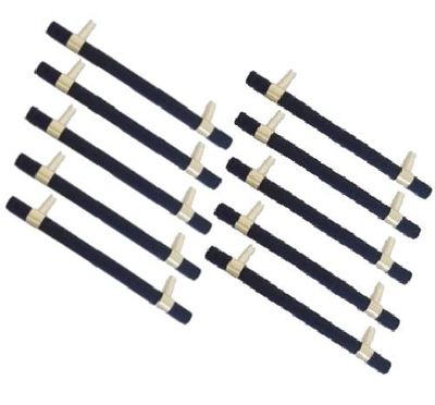 Knurled T-Bar Brass &amp; Matte Black Cabinet Pull - 7&quot;- 10 Pack