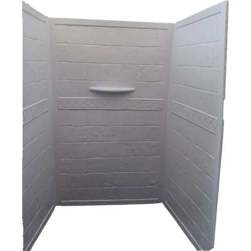 30&quot; x 40&quot; x 65&quot; White Slate Tub/ Shower Surround With Soap Dish