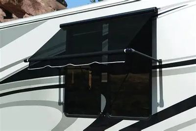 Carefree Window Awning with Weather Cover - Awning Rail &amp; Arms