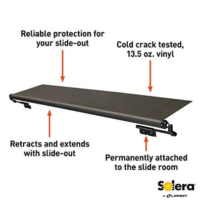 Solera Slide Out Cover - 102&quot; - Black with Brackets and Hardware RPO-0006459558