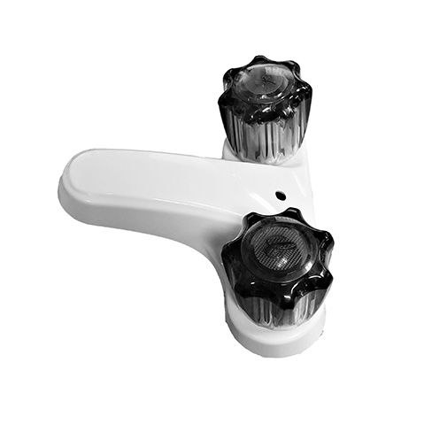 Dura Faucet Bathroom Sink Faucet w/Smoke Handles - White