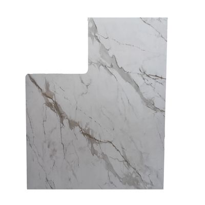 L-Shaped Table Top - White Marble