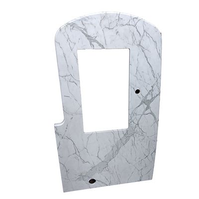 Kitchen Countertop Rounded End with Sink Cut Out - White Marble