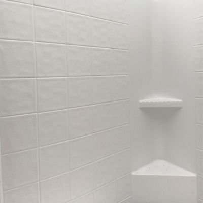 Shower Surround - 32" x 32" x 68" - White Neo Hex Tile