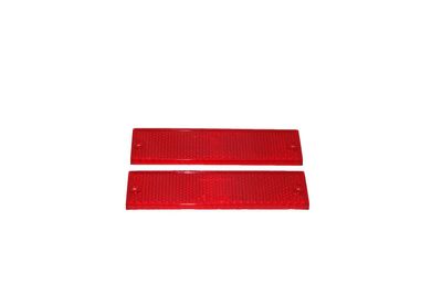 Optronics Red Adhesive or Screw Mount Reflector - 4 3/8" x 1 1/8" - 2 Pack