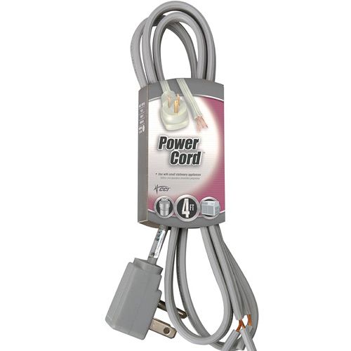 Coleman Cable - 09734 16/3 Appliance Replacement Power Cord with Right Angle Plug