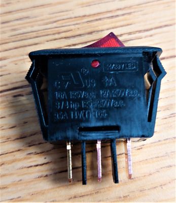 Switch On/Off - Lighted Red - 1" x 7/16"