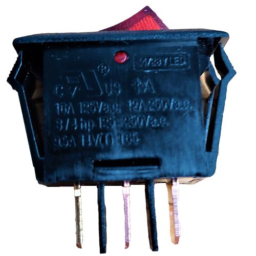 Switch On/Off - Lighted Red - 1" x 7/16"