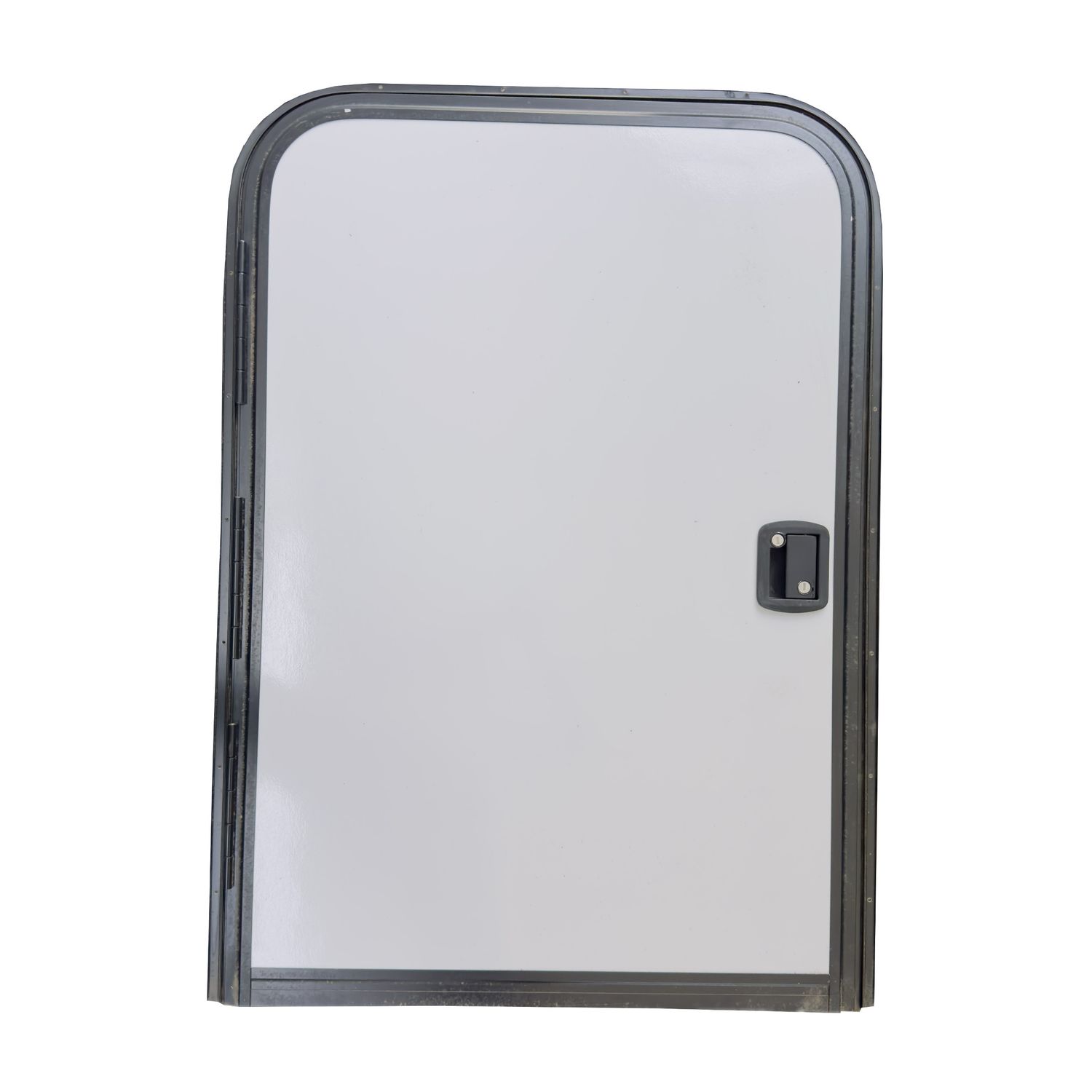 29" x 43 1/2" Entry Door - Teardrop - Right Hand Hinge - White with Black Frame