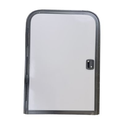 29" x 43 1/2" Entry Door - Teardrop - Right Hand Hinge - White with Black Frame