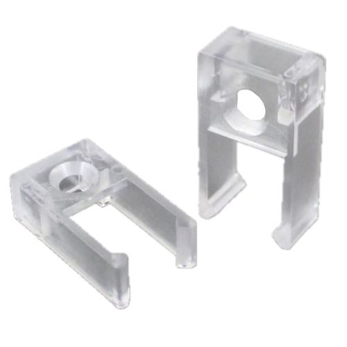 JR Products Curtain End Stop - Clear - 2 pack