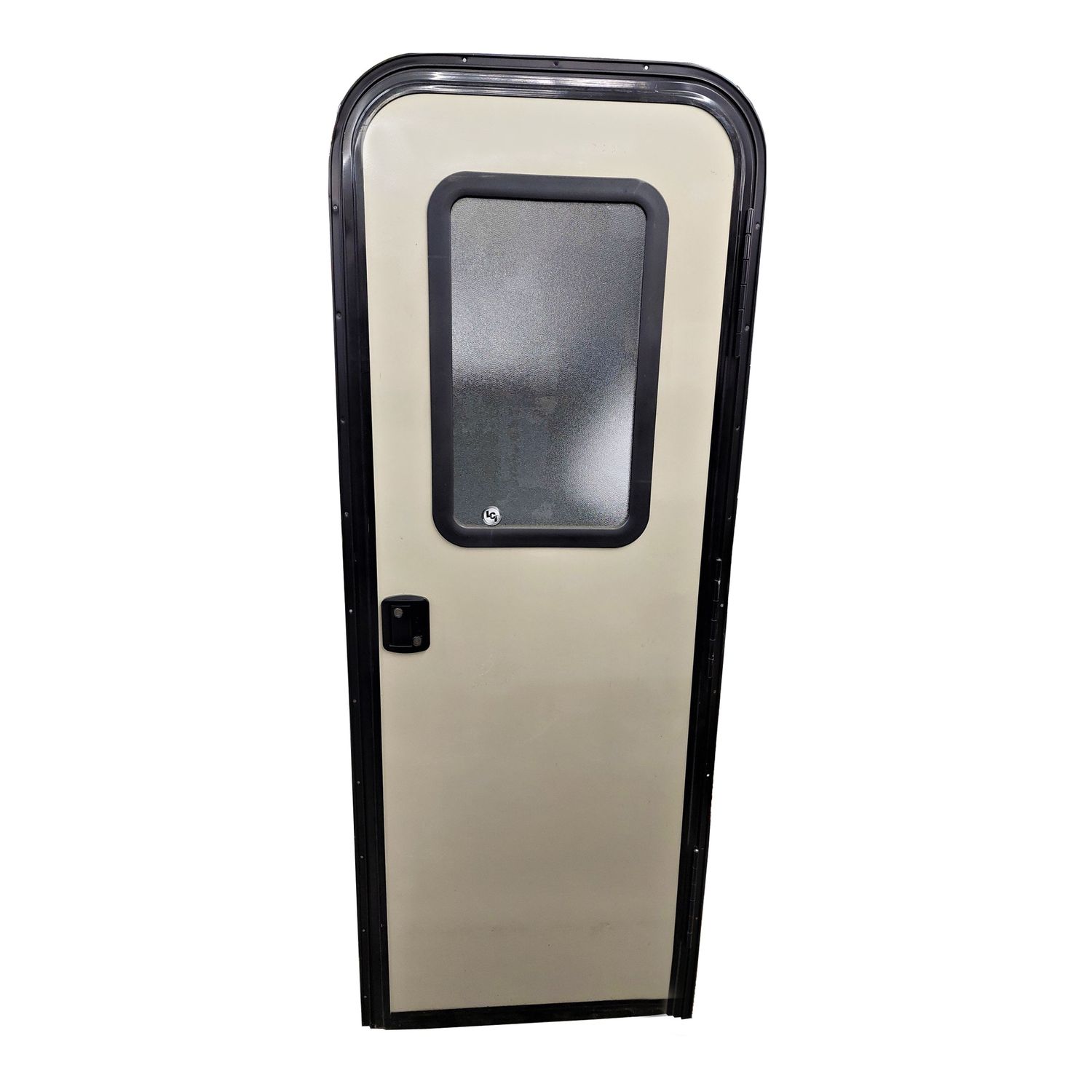 26" x 72" Entry Door with Window - Tan with Black Frame