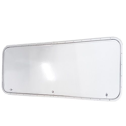 60" x 22" Baggage Door - White with White Trim - Narrow Frame