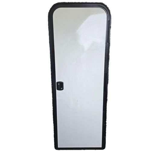 26" x 72" Entry Door - Right Hinge - No Window - White with Black Trim